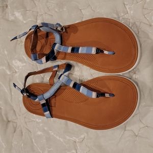 Fitflop Brown and Blue Striped Sandals